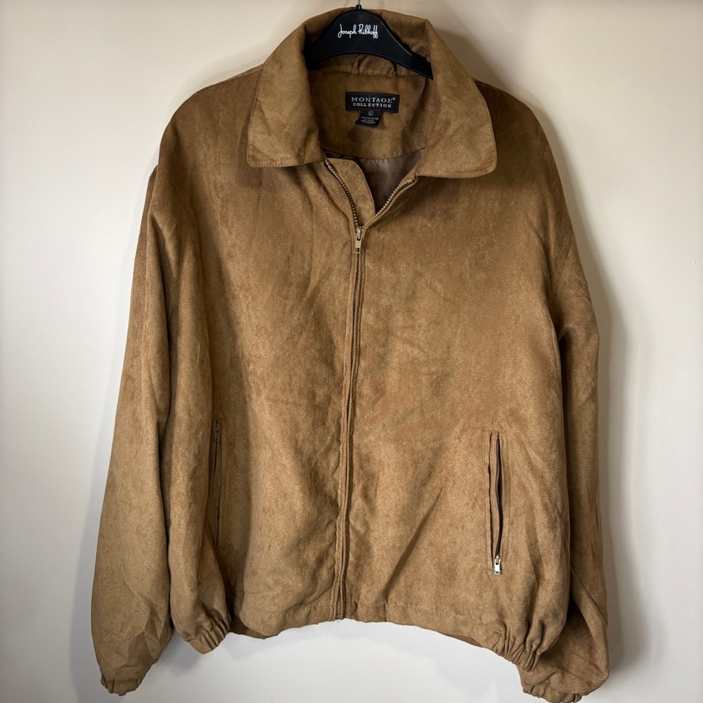 Montage Collection Men's XL Brown Faux Suede Lightweight Fall Jacket